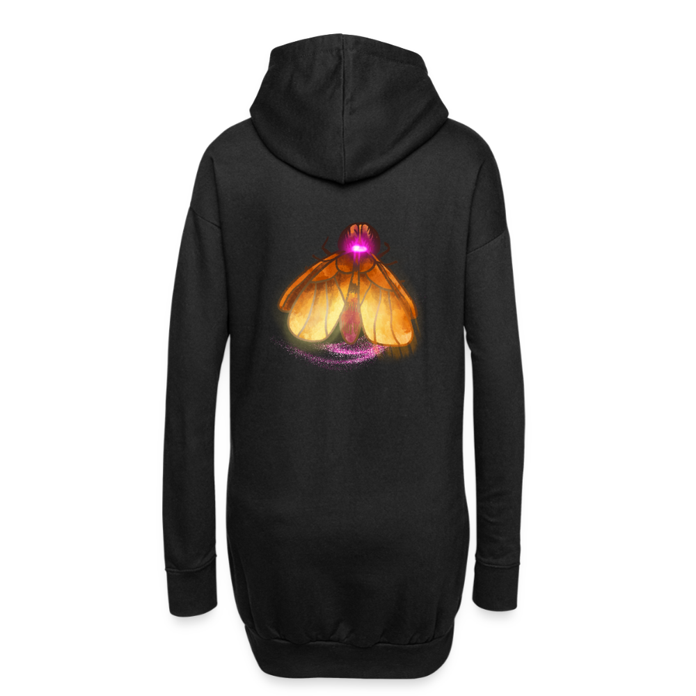 Leuchtkäfer, gemütliches Hoodie-Kleid in Premium-Qualität - black