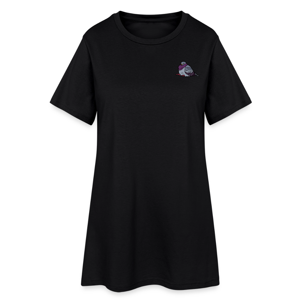 Tierische Taubenliebe, weiches Kleid aus T-Shirtstoff - black
