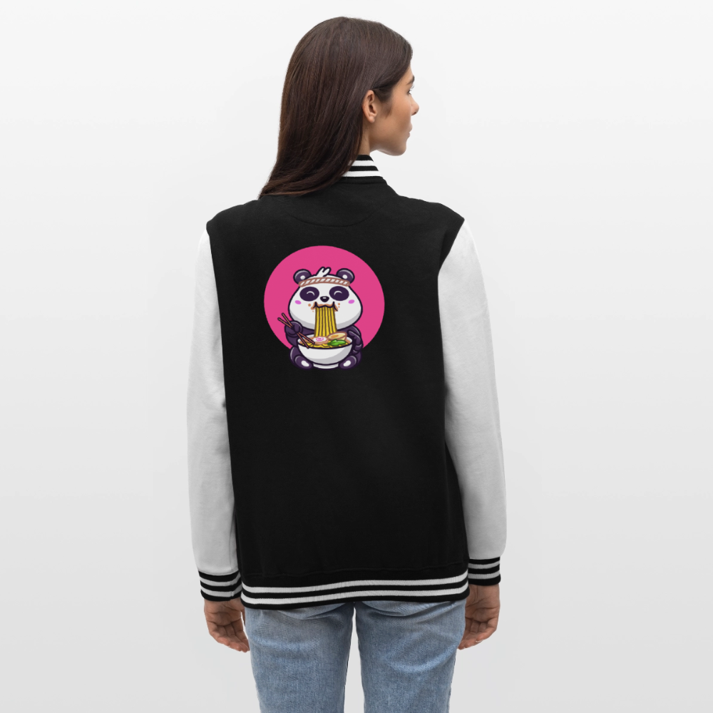 Panda Ramen, Collegejacke aus hochwertigem Baumwollmix - black/white