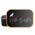 "Hello Brother" von Vampire Diaries inspirierte Lunchbox aus Metall mit Holzdeckel, Brotdose - black