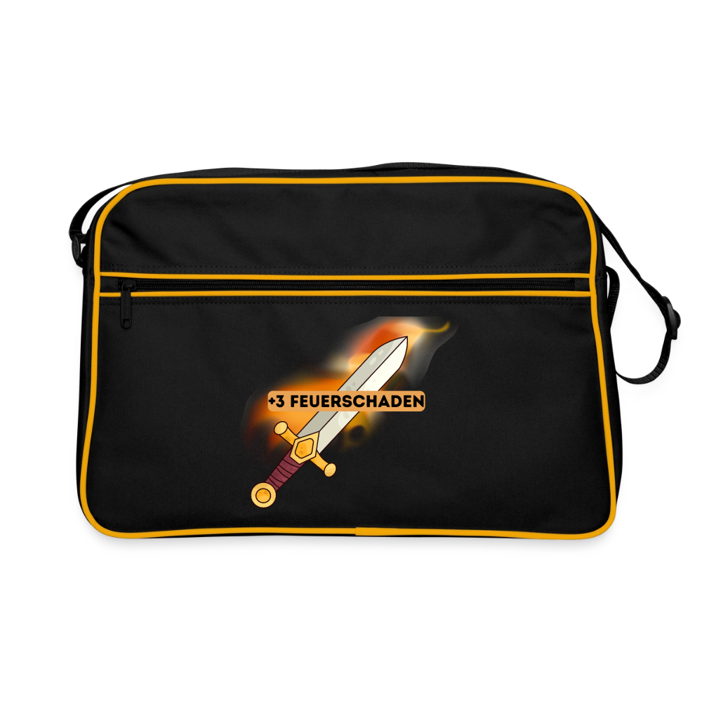 +3 Feuerschaden, RPG, Retro-Bag, Umhängetasche - black/gold