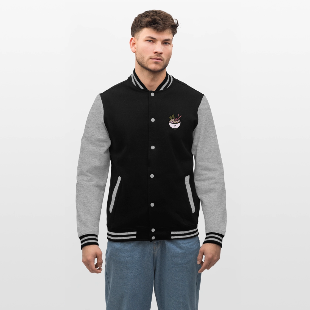 Panda Ramen, Collegejacke aus hochwertigem Baumwollmix - black/heather grey