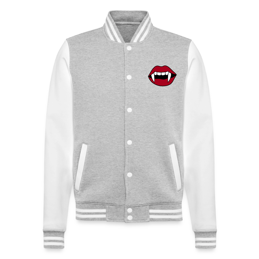 College Sweat JacketManga Vampir, weiche Collegejacke in Premium-Qualität - heather grey/white