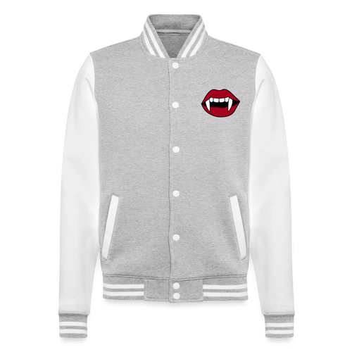 College Sweat JacketManga Vampir, weiche Collegejacke in Premium-Qualität - heather grey/white