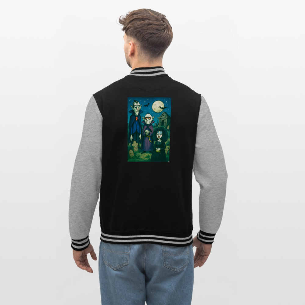 Friedhof der Vampire, weiche Collegejacke in Premium-Qualität - black/heather grey