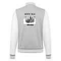 "Mystic Falls" inspiriert von Vampire Diaries, weiche Collegejacke in Premium-Qualität - heather grey/white