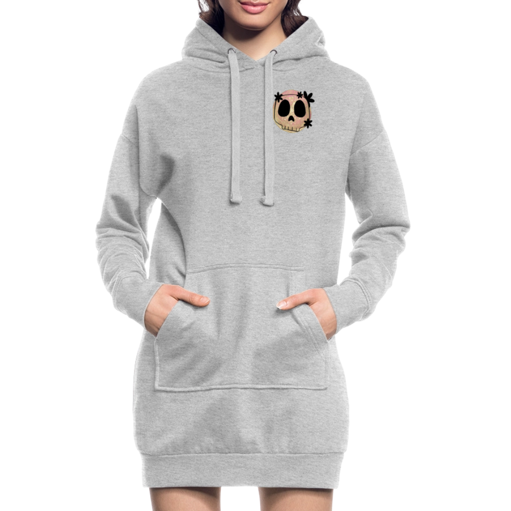 Flower Skull, gemütliches Hoodie-Kleid in Premium-Qualität - heather grey