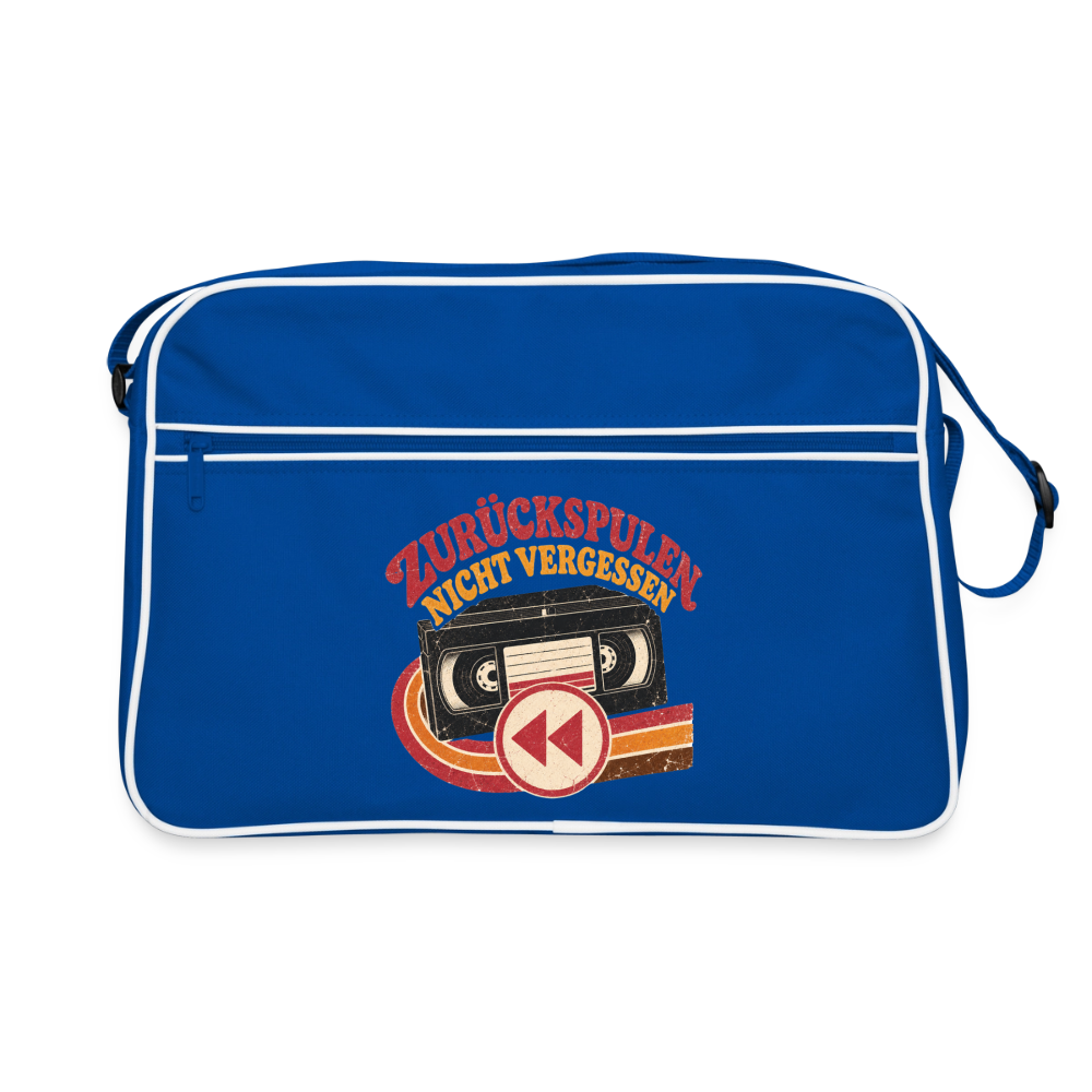 Zurückspulen nicht vergessen - Retro Bag - blue/white