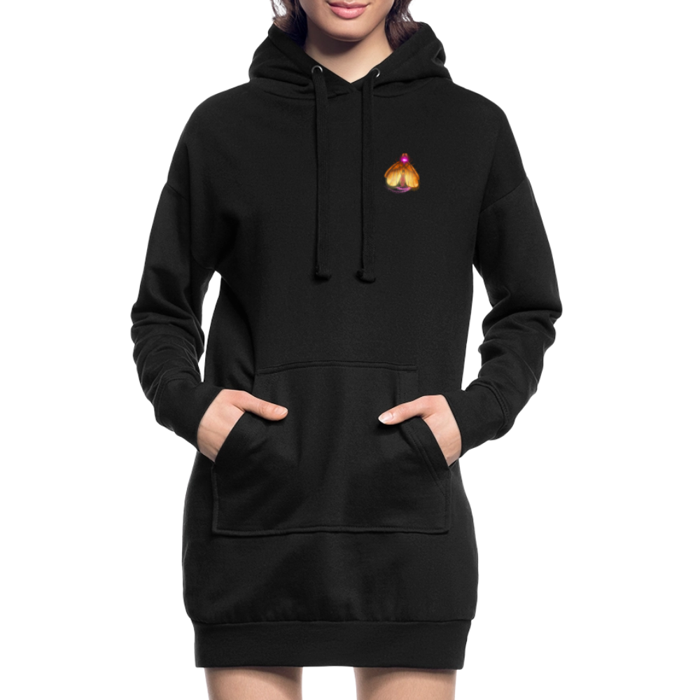 Leuchtkäfer, gemütliches Hoodie-Kleid in Premium-Qualität - black