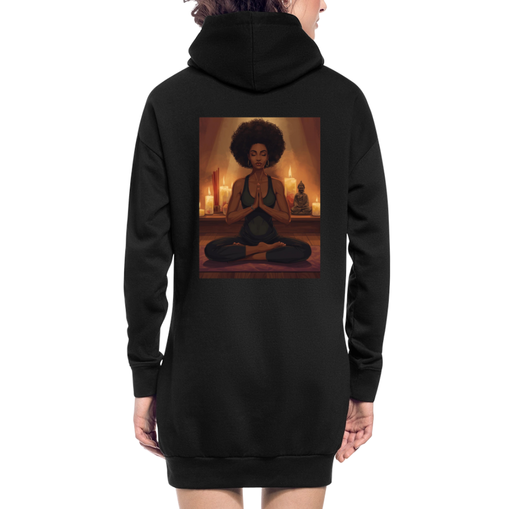 Namaste die Zweite, gemütliches Hoodie-Kleid - black