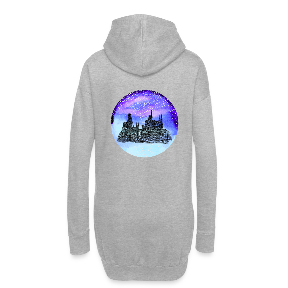 Winter in der Schule für Magie-Begabte, gemütliches Hoodie-Kleid in Premium-Qualität - heather grey