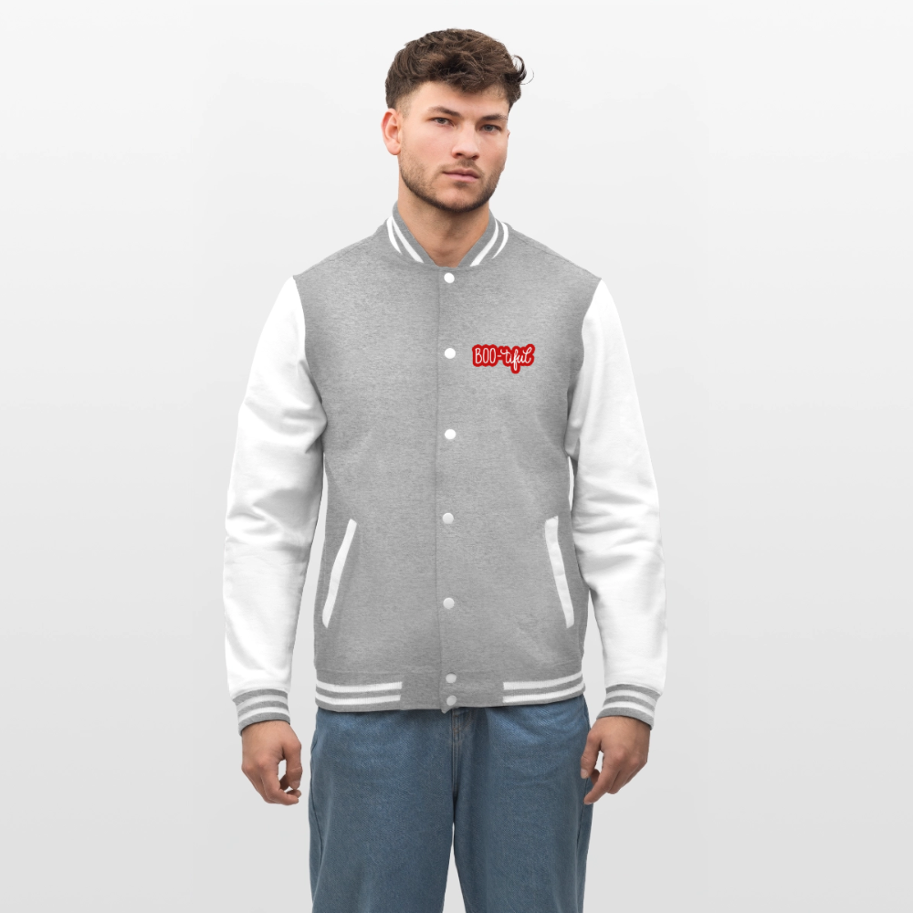 Buh! Monster,  Collegejacke aus hochwertigem Baumwollmix - heather grey/white