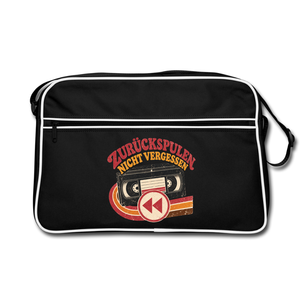 Zurückspulen nicht vergessen - Retro Bag - black/white