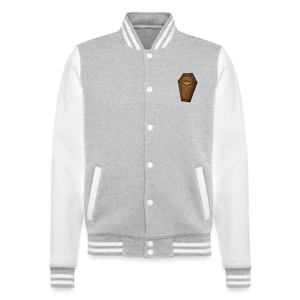 Friedhof der Vampire, weiche Collegejacke in Premium-Qualität - heather grey/white