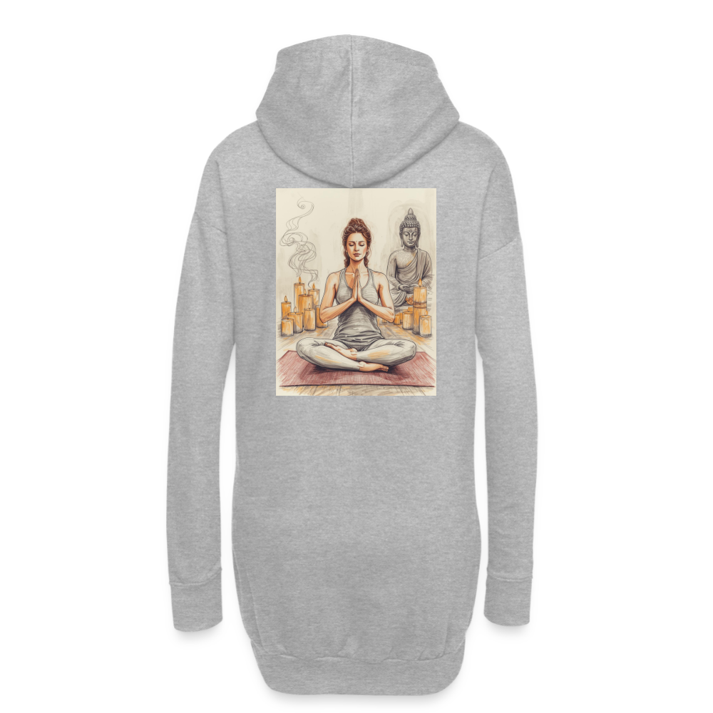 Namaste, gemütliches Hoodie-Kleid in Premium-Qualität - heather grey