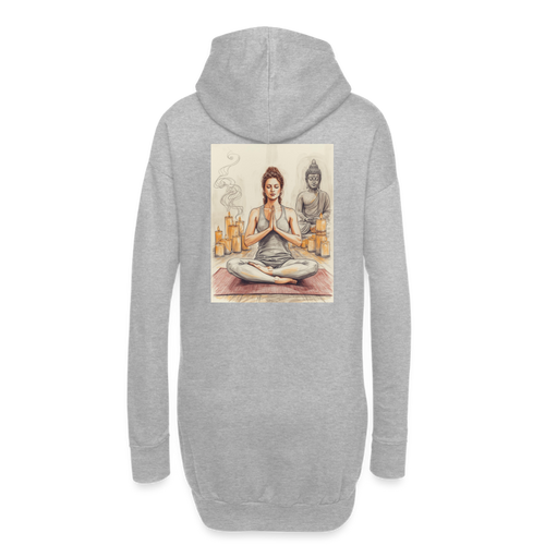Namaste, gemütliches Hoodie-Kleid in Premium-Qualität - heather grey