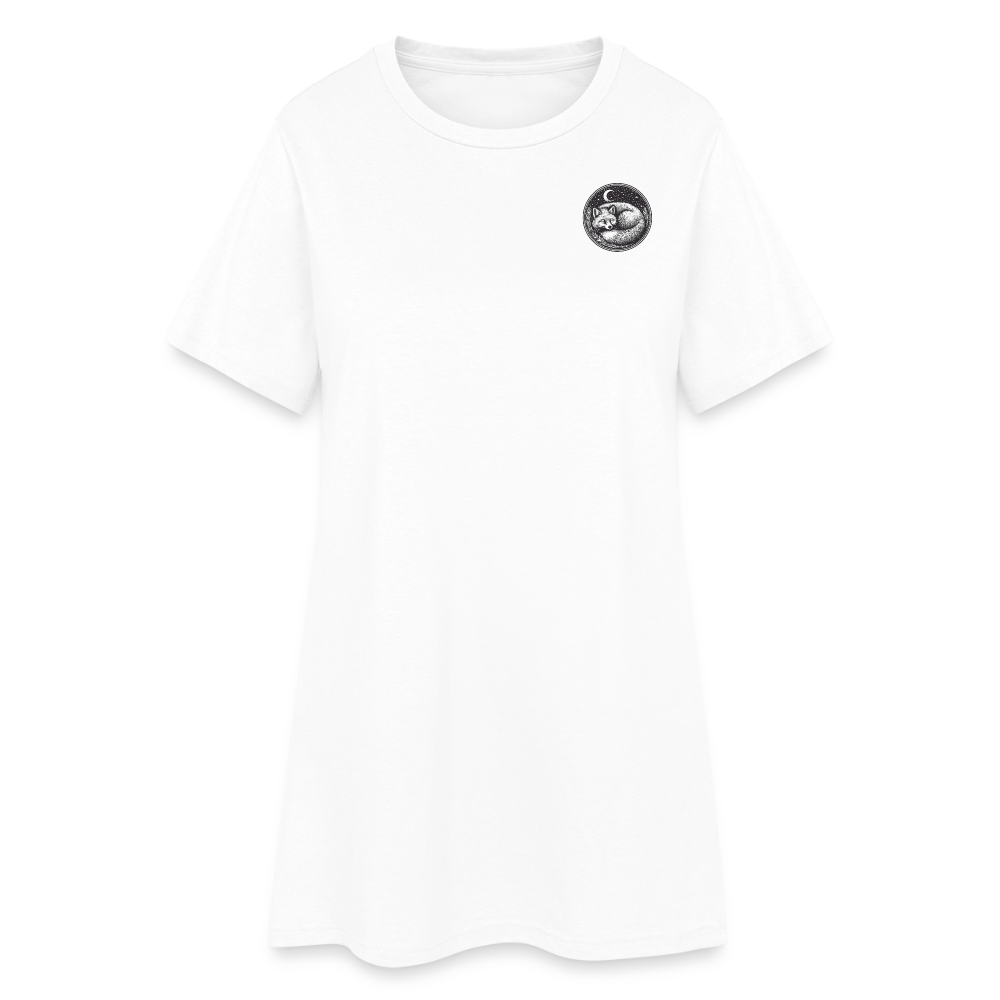 Sleeping Fox, weiches Kleid aus Baumwolljersey - white