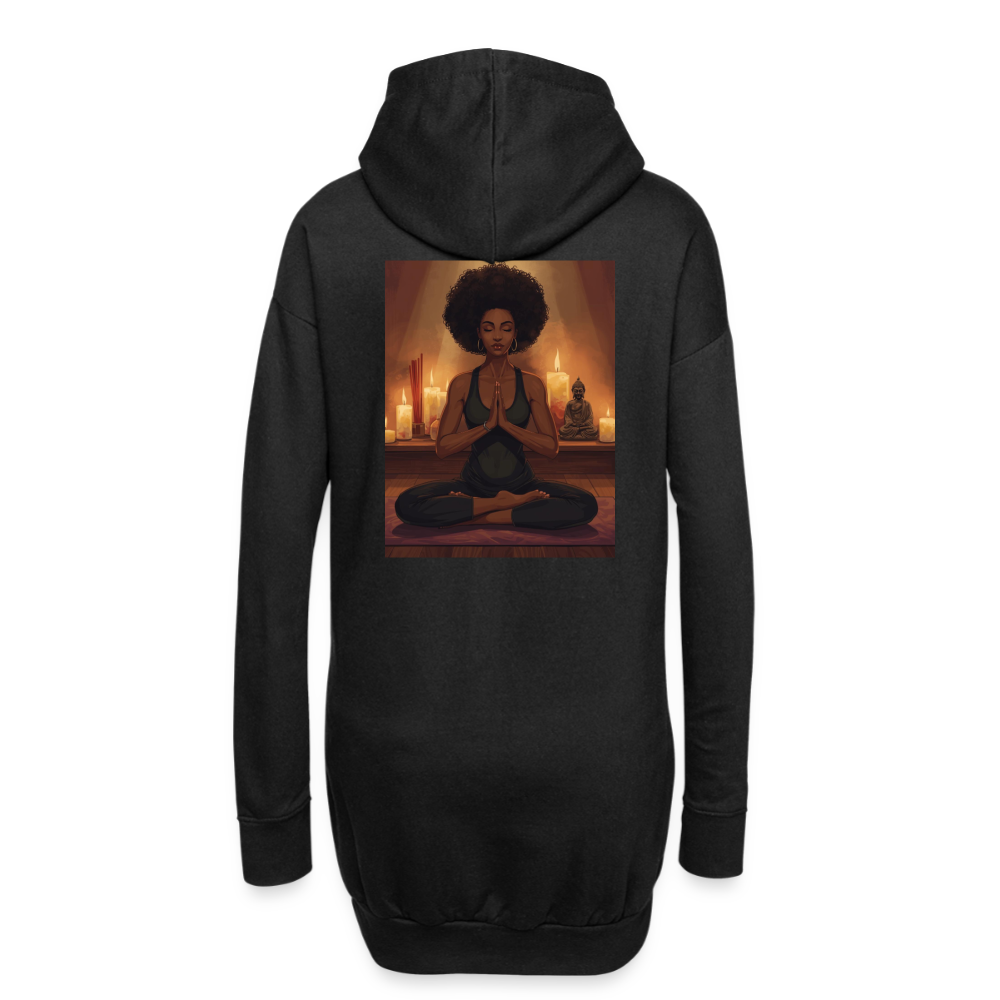Namaste die Zweite, gemütliches Hoodie-Kleid - black