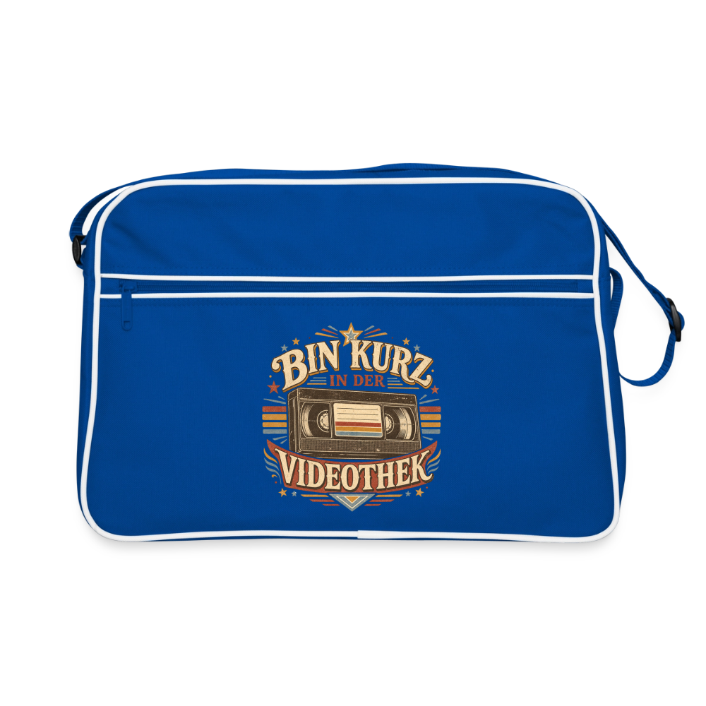 Bin kurz in der Videothek - Retro Bag - blue/white