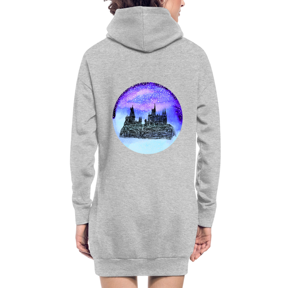 Winter in der Schule für Magie-Begabte, gemütliches Hoodie-Kleid in Premium-Qualität - heather grey