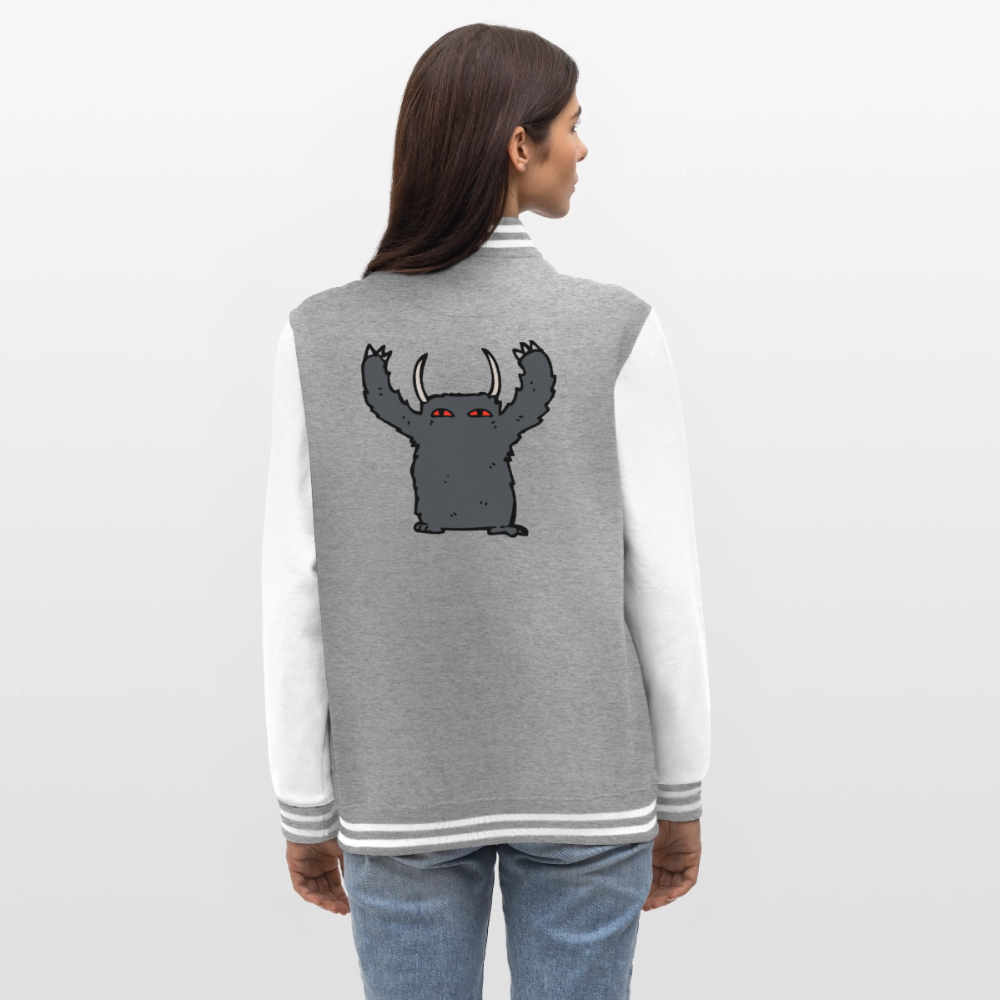 Buh! Monster,  Collegejacke aus hochwertigem Baumwollmix - heather grey/white