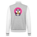 Panda Ramen, Collegejacke aus hochwertigem Baumwollmix - heather grey/white