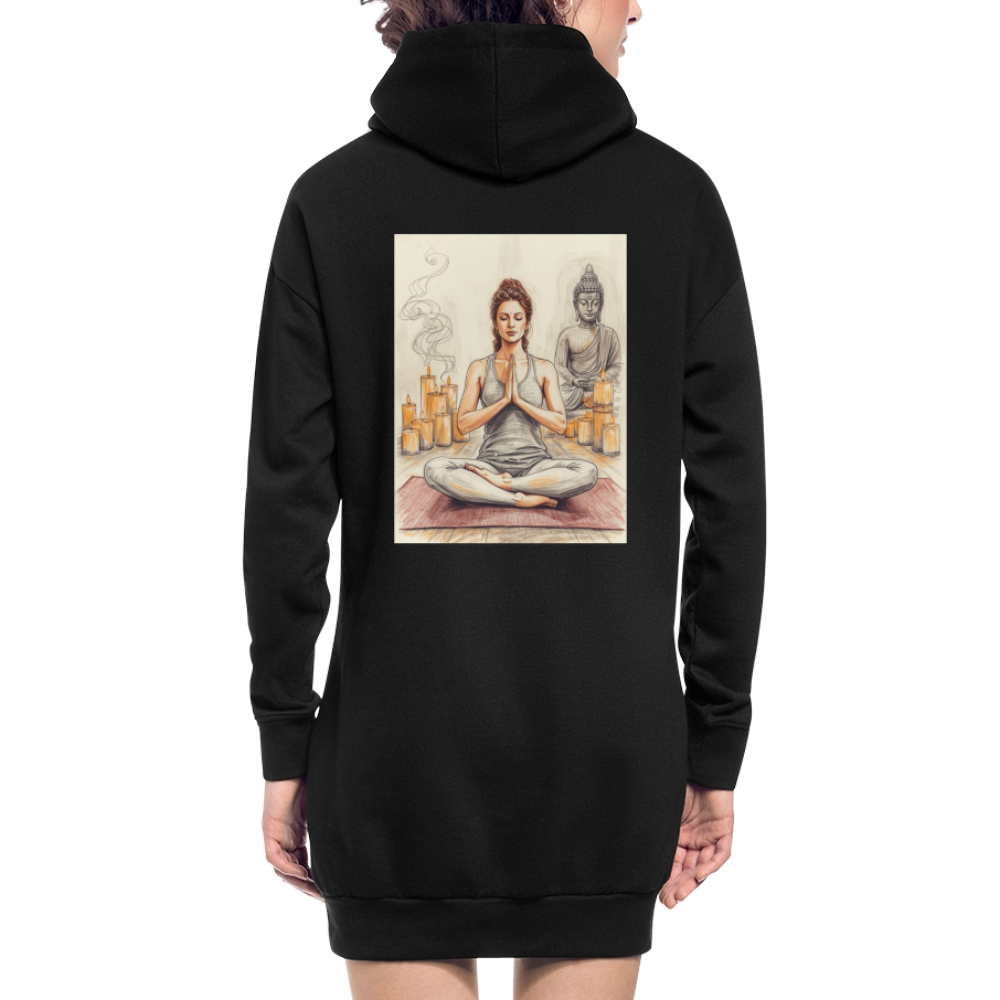 Namaste, gemütliches Hoodie-Kleid in Premium-Qualität - black