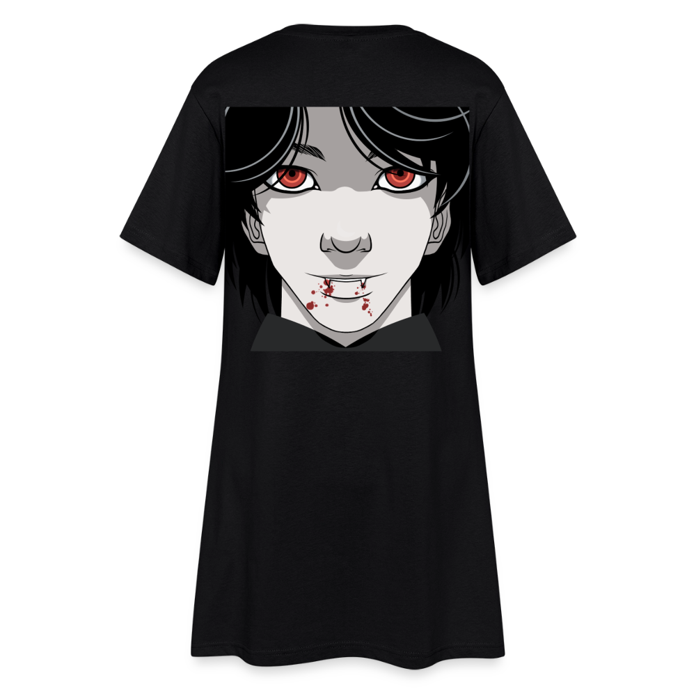 Manga Vampir, weiches Kleid aus T-Shirtstoff - black