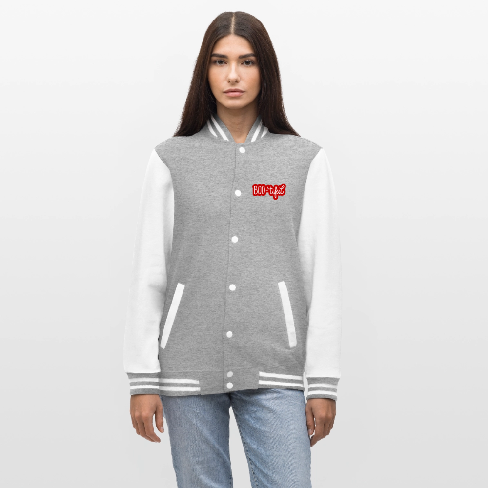 Buh! Monster,  Collegejacke aus hochwertigem Baumwollmix - heather grey/white