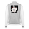 College Sweat JacketManga Vampir, weiche Collegejacke in Premium-Qualität - heather grey/white