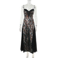 Gothic Jacquard Midikleid in Dunkelgrün
