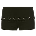 Punk Gothic Shorts mit Ösendetails