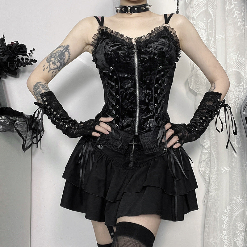 Gothic Rosen Haltertop