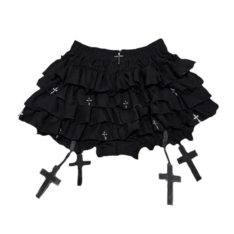Gothic Bubble Rock mit Kreuzdetail