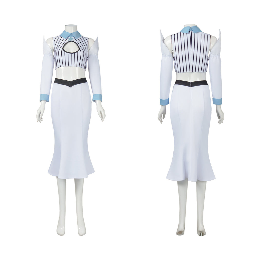 Weiße Fantasy Cosplay Uniform mit Rock