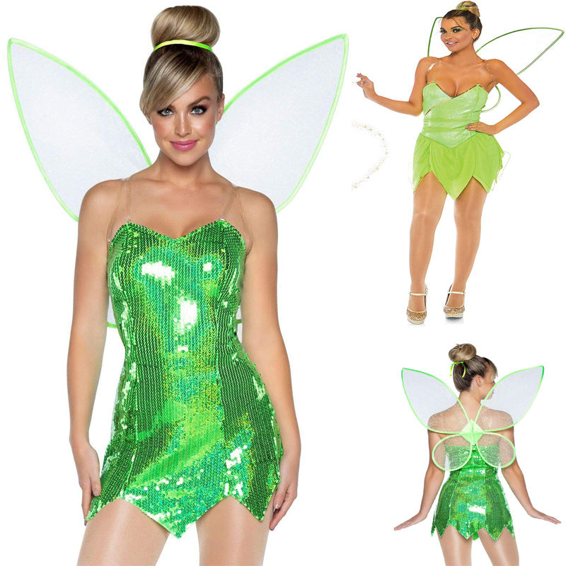 Feenprinzessin Cosplay Kostüm mit Flügeln