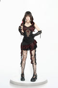 Gothic Spitzen Set in Schwarz und Rot