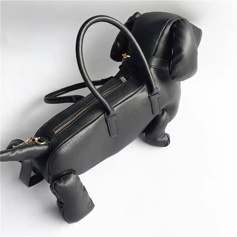 Dackel Handtasche in Schwarz