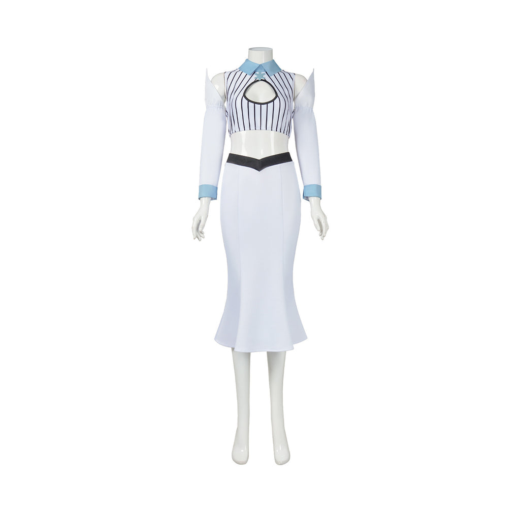 Weiße Fantasy Cosplay Uniform mit Rock