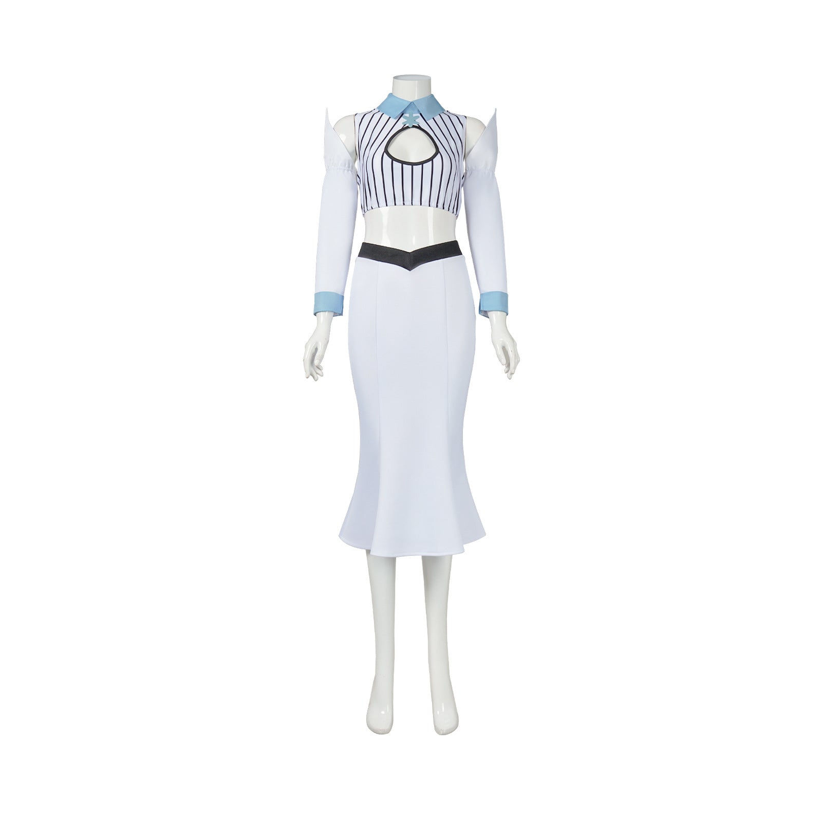 Weiße Fantasy Cosplay Uniform mit Rock