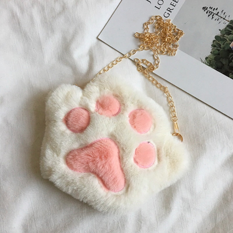 Plüsch Umhängetasche Pfötchen