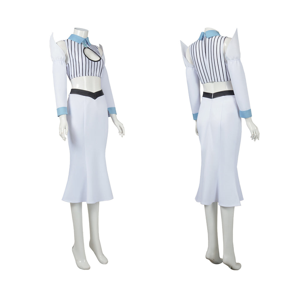 Weiße Fantasy Cosplay Uniform mit Rock