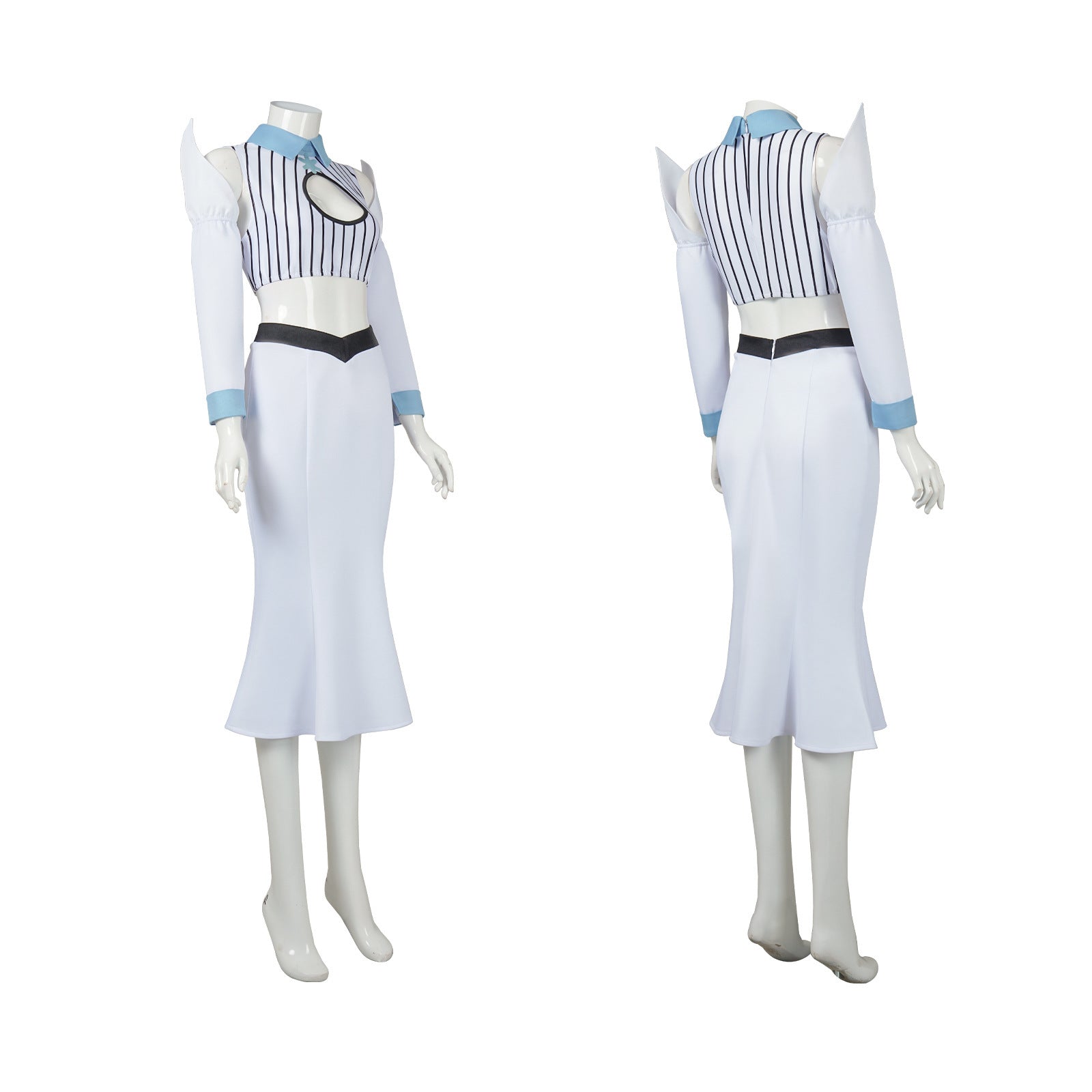 Weiße Fantasy Cosplay Uniform mit Rock