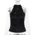 Gothic Rosen Top mit Spinnennetz-Schleife
