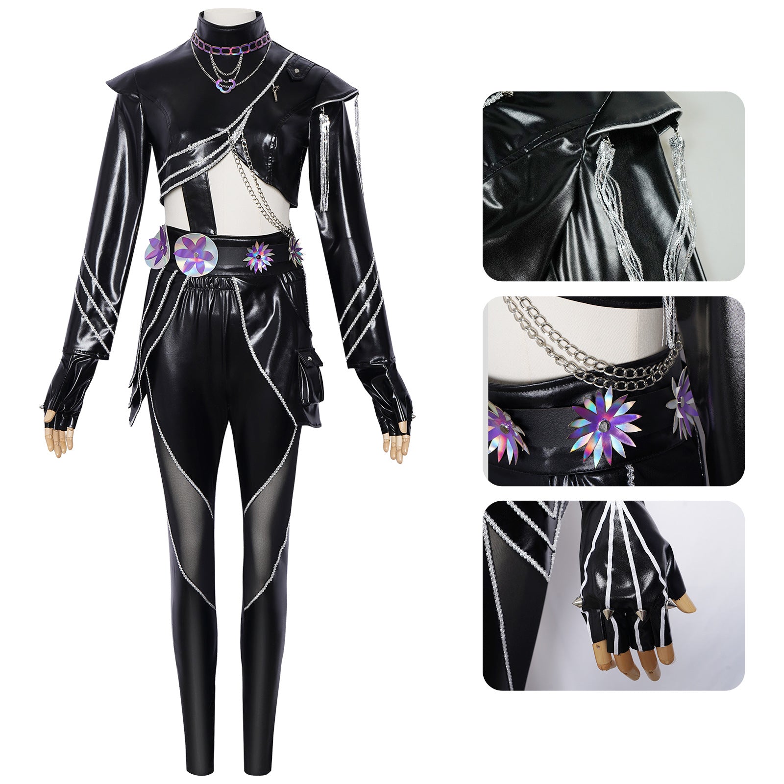 Dunkles Fantasy Cosplay Set in Lederoptik