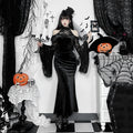 Gothic Hexenkleid mit schulterfreiem Design