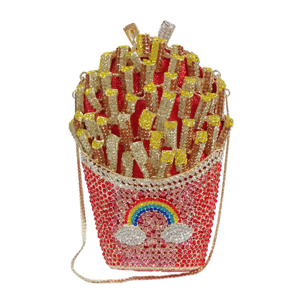 Pommes Clutch mit Strassbesatz