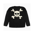 Skull Jacquard Strickpullover im Gothic Retro Stil