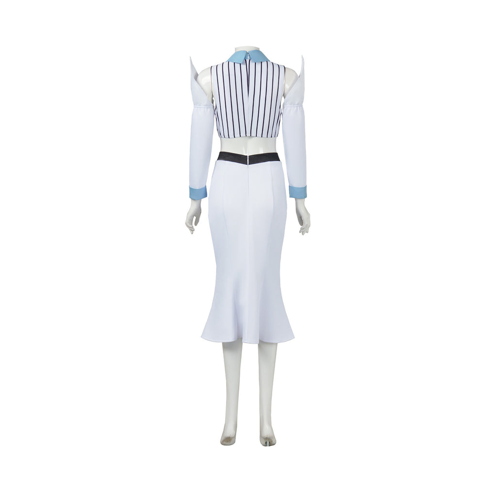 Weiße Fantasy Cosplay Uniform mit Rock