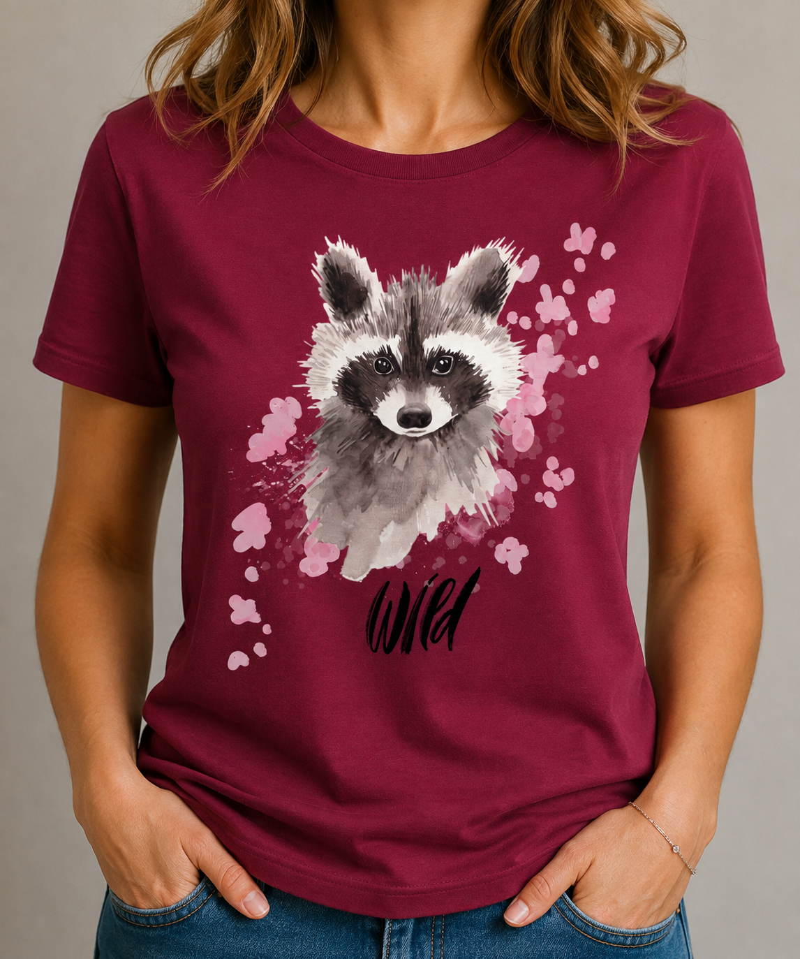 Aquarell Waschbär - Heavy Cotton T-Shirt